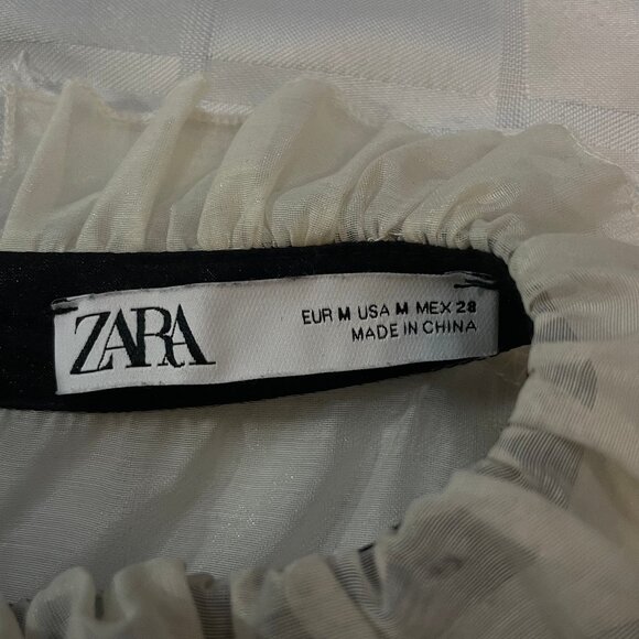 Zara high neck ribbon bow collar dress M - Picture 5 of 12